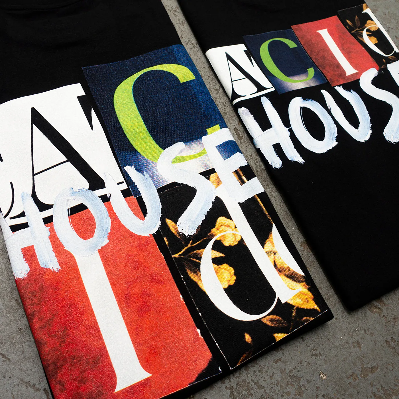 Acid House Cut Panorama Front Print - Tshirt - Black