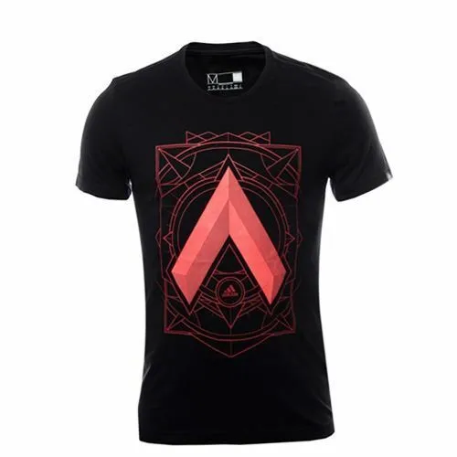 Adidas Ace Black Cotton Graphic T-Shirt - Mens