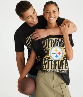 Aeropostale Mens' Pittsburgh Steelers Graphic Tee -  - Size S - Cotton - Teen Fashion & Clothing Black