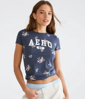 Aeropostale Womens' Allover Floral Applique Graphic Tee - Dark Grey - Size XXL - Cotton - Teen Fashion & Clothing Pavement