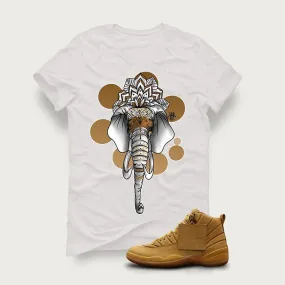 Air Jordan 12 Psny Wheat White T (ELEPHANT MANDALA)