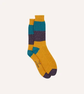 ALD / Drake's Striped Donegal Wool Sock