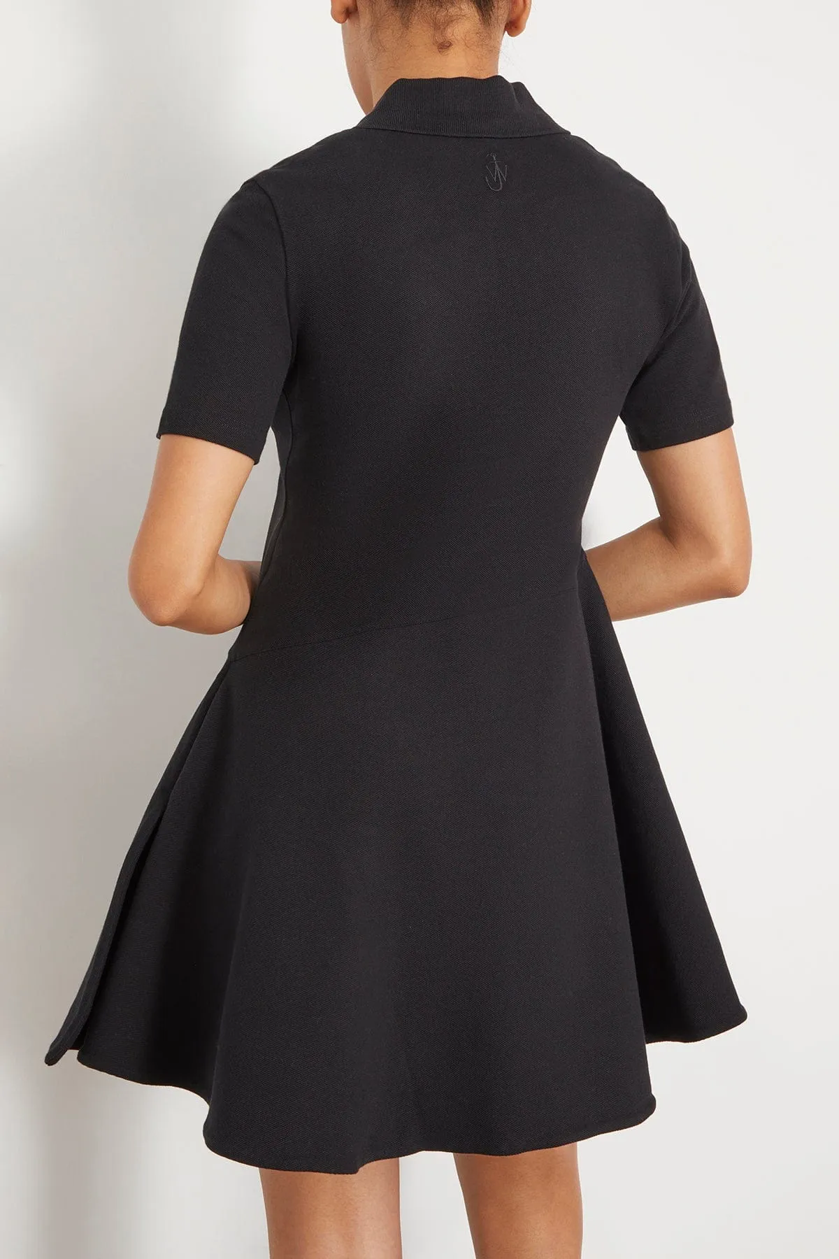 Asymmetric Polo Dress in Black