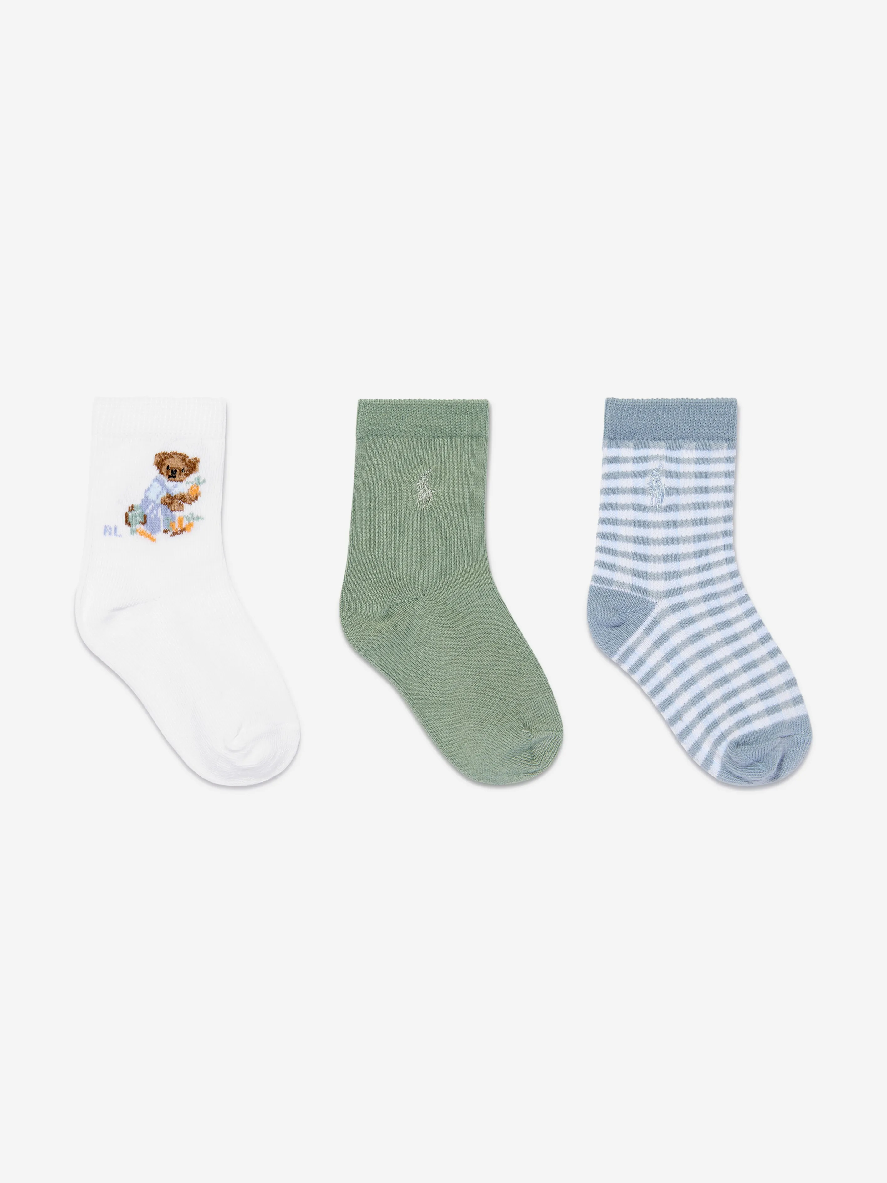 Baby Boys 3 Pack Bear Socks Set in Multicolour