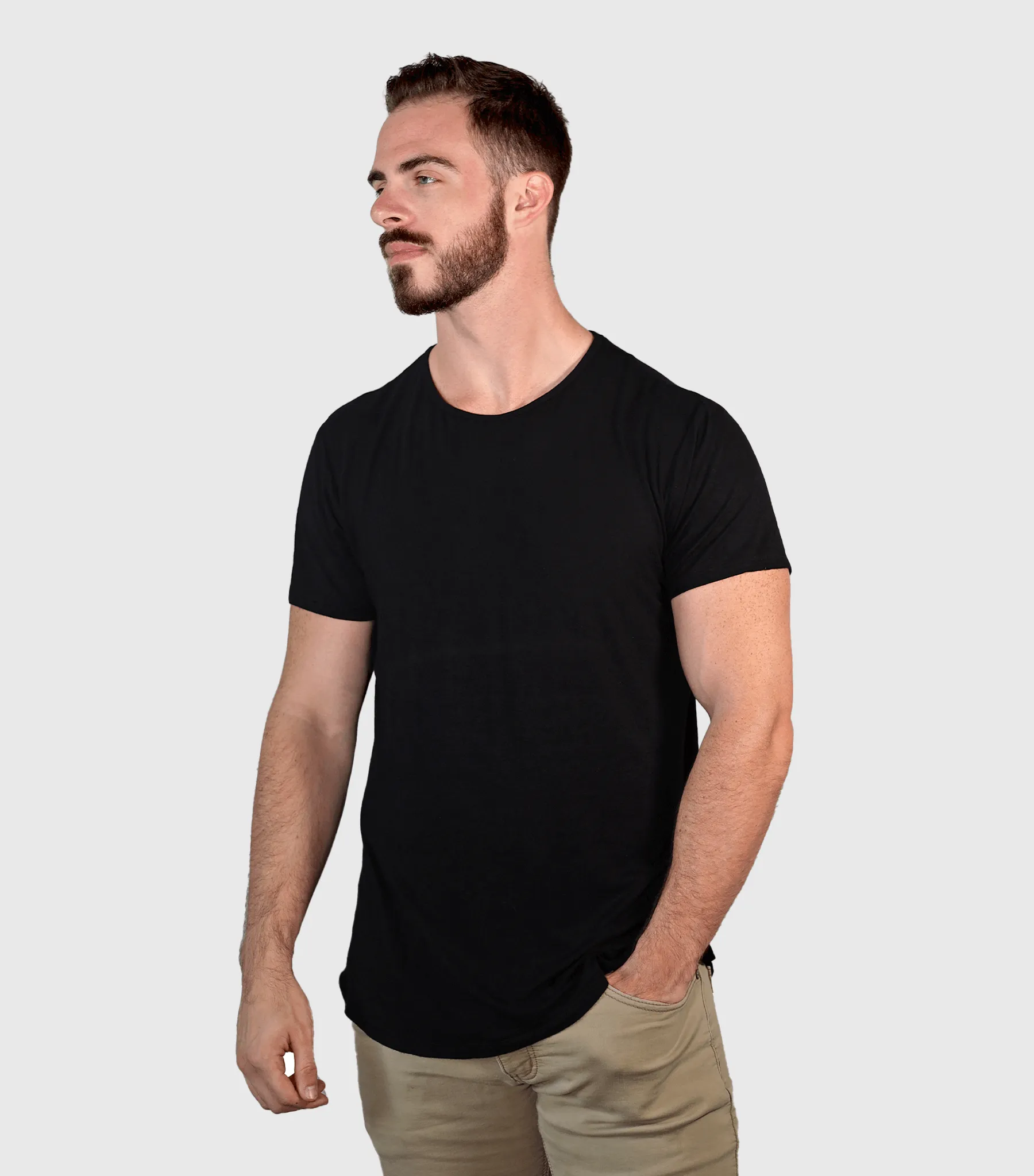 Bamboo Swift Curve-Hem Tee - Black