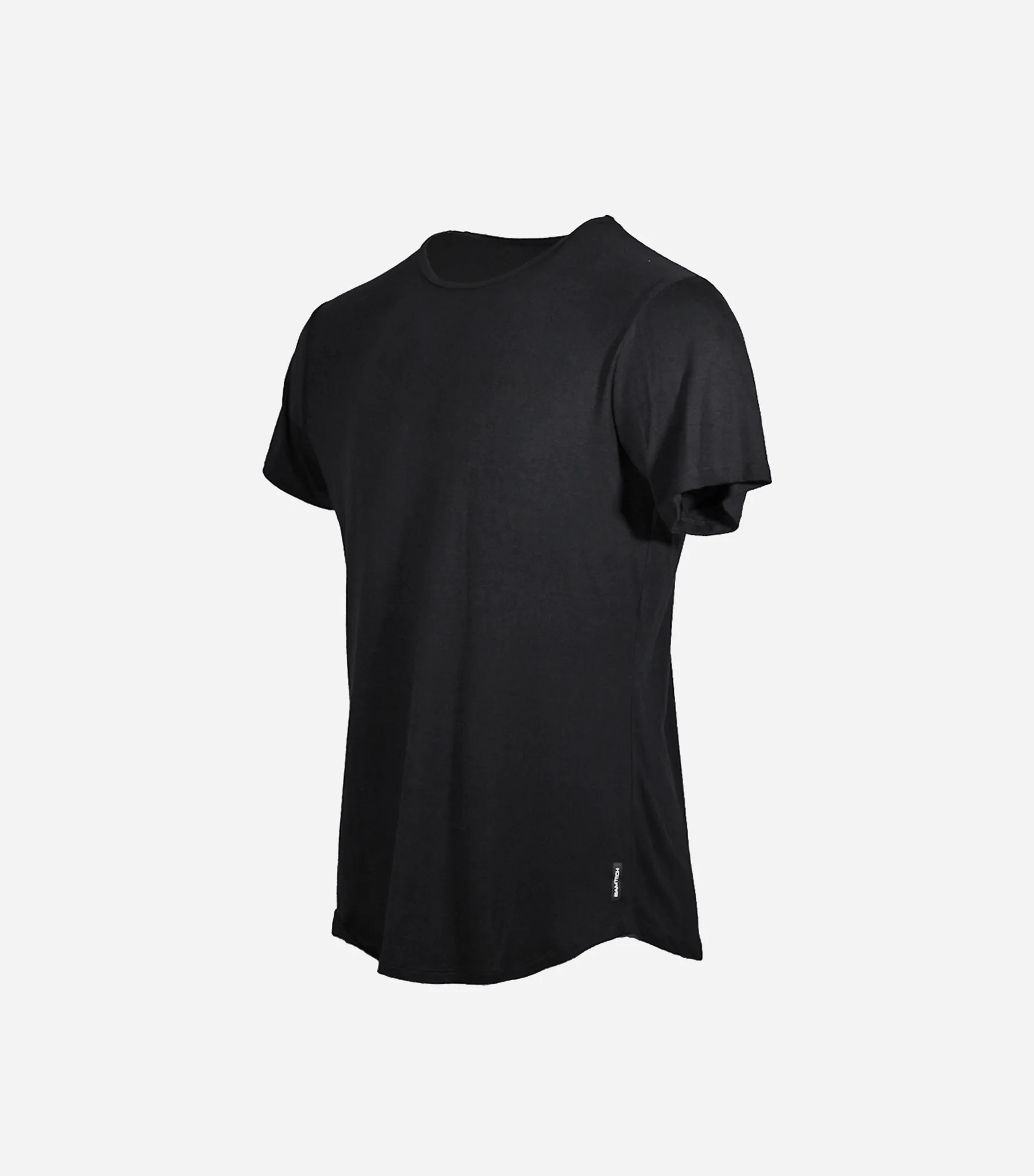 Bamboo Swift Curve-Hem Tee - Black