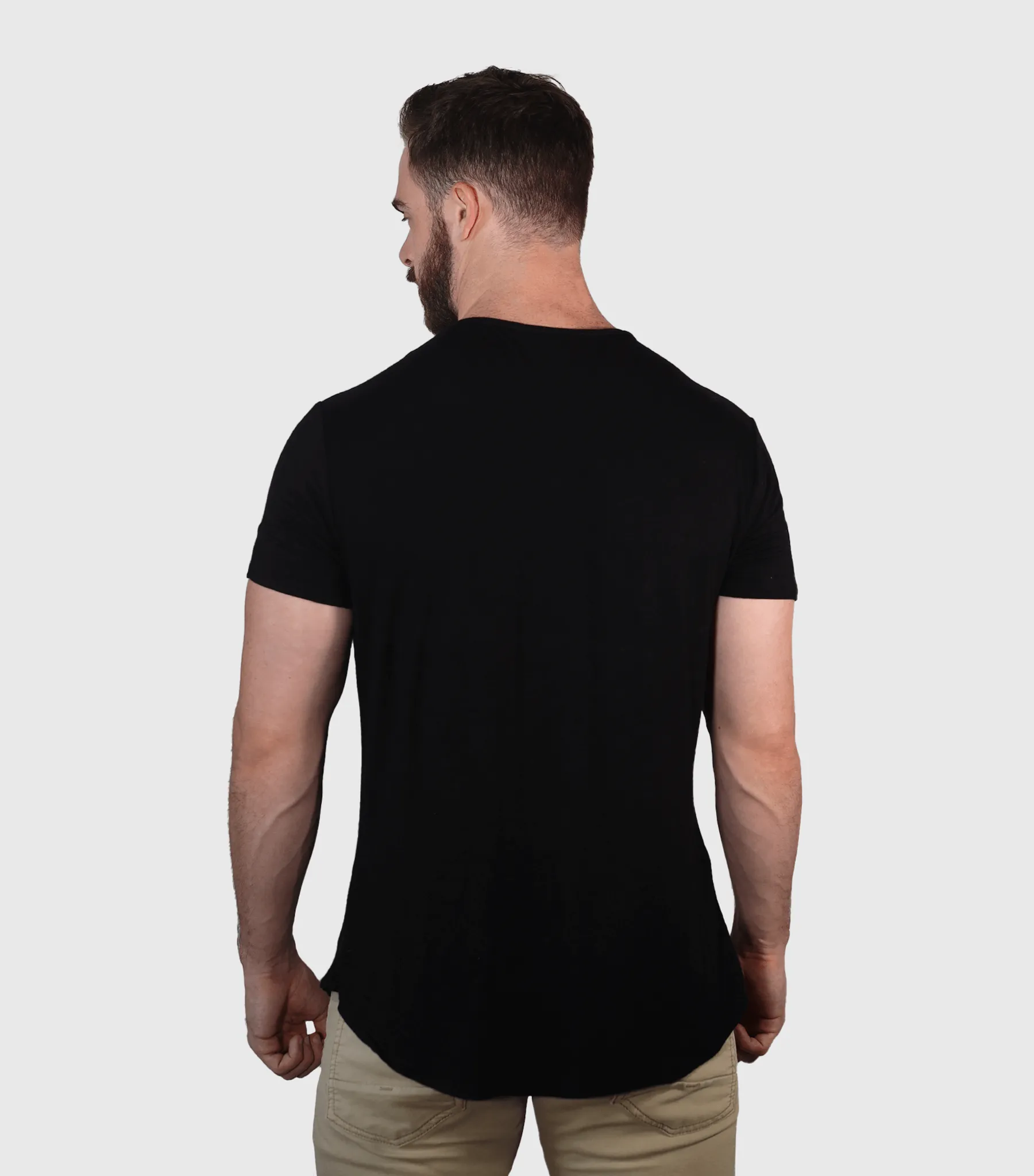 Bamboo Swift Curve-Hem Tee - Black