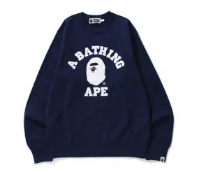 BAPE COLLEGE CREWNECK NAVY