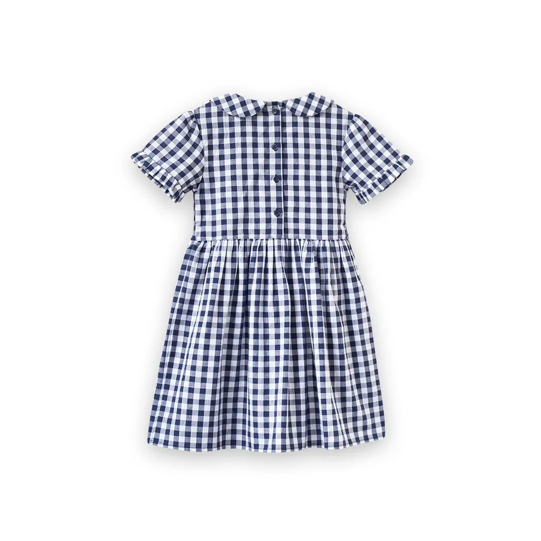 Beet World Briar Dress, Navy Gingham