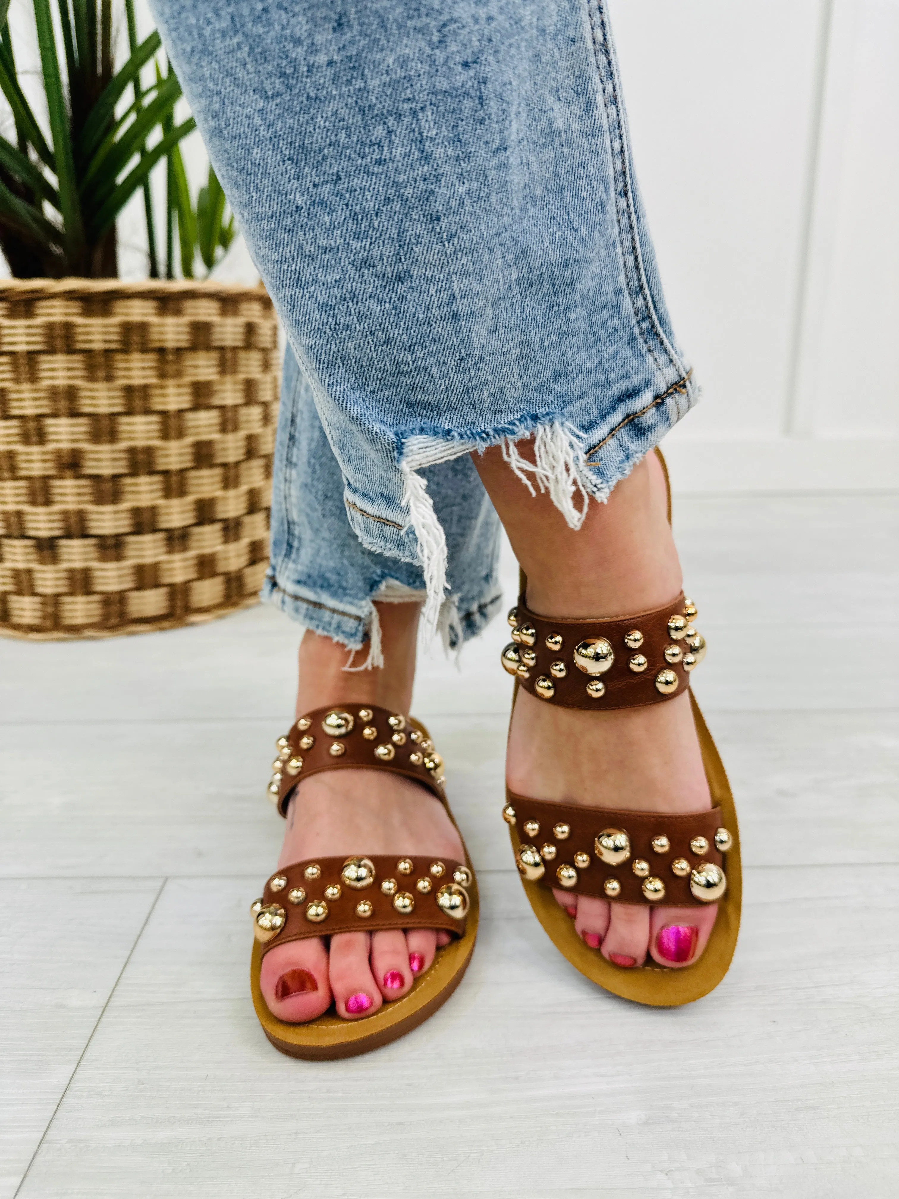 Being The Moment Sandals In Cognac