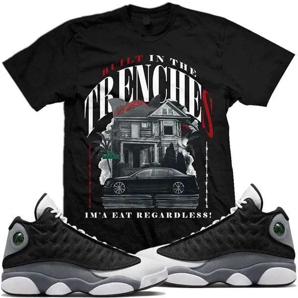 Black Flint 13s Sneaker Shirt to Match : Jordan Retro 13 Black Flint Sneaker Tees : TRENCHES