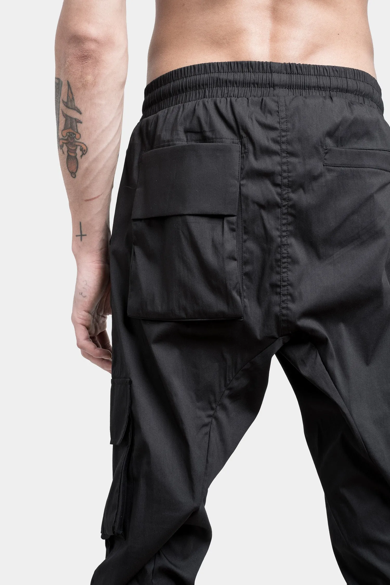 Cargo zip pocket pants, Black