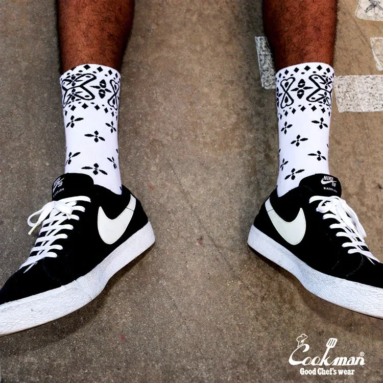 Cookman Crew Socks - Bandanna Cross : White