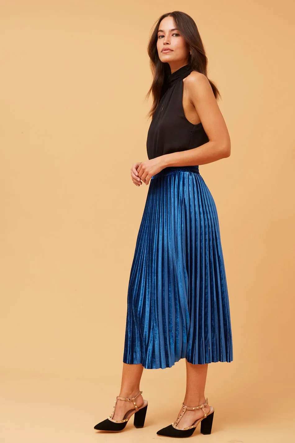 CORY PLEATED MIDI SKIRT