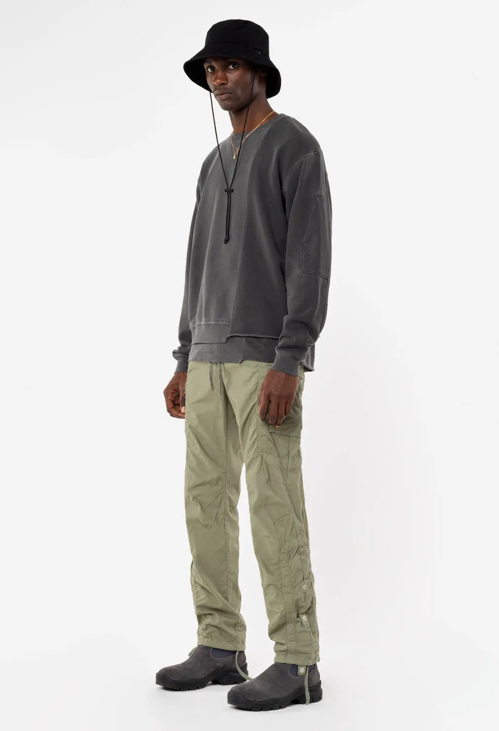 Cotton Poplin Frame Cargo Pants / Olive