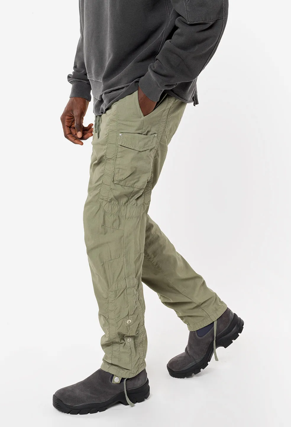 Cotton Poplin Frame Cargo Pants / Olive