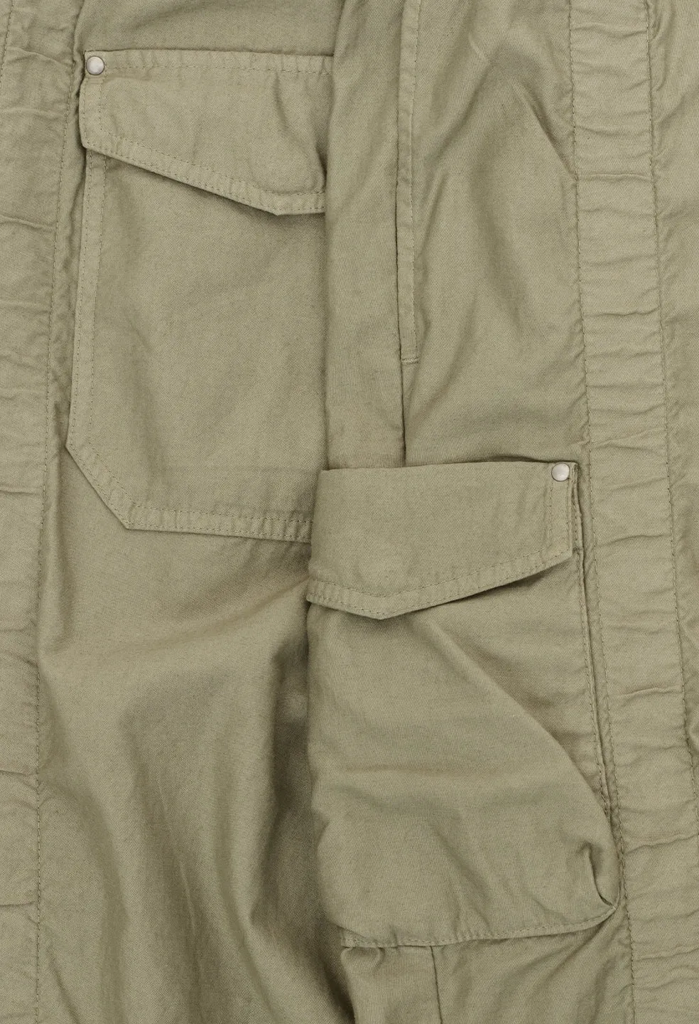 Cotton Poplin Frame Cargo Pants / Olive