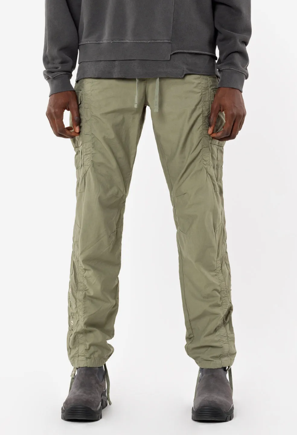 Cotton Poplin Frame Cargo Pants / Olive