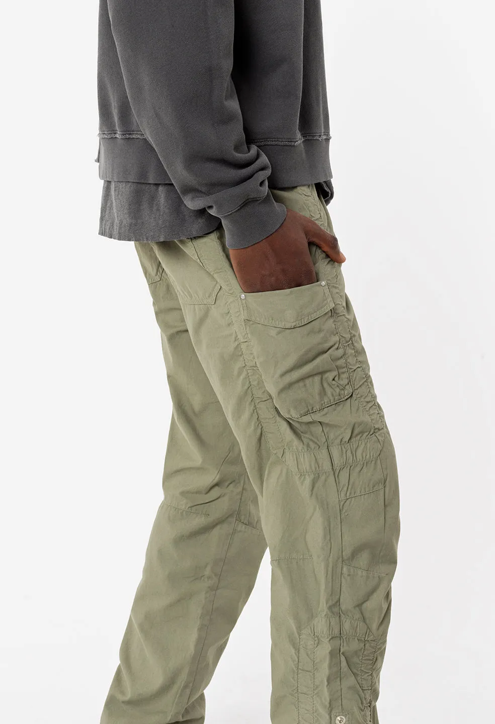 Cotton Poplin Frame Cargo Pants / Olive