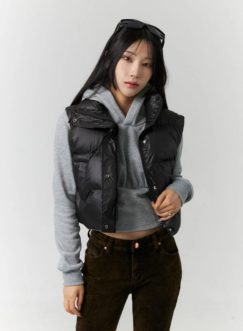 Cropped Puffer Vest CN320