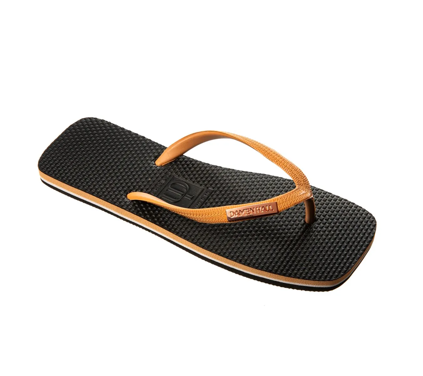 Damien Hall Stylish Black and Tan Flip Flops for Comfortable Summer Wear