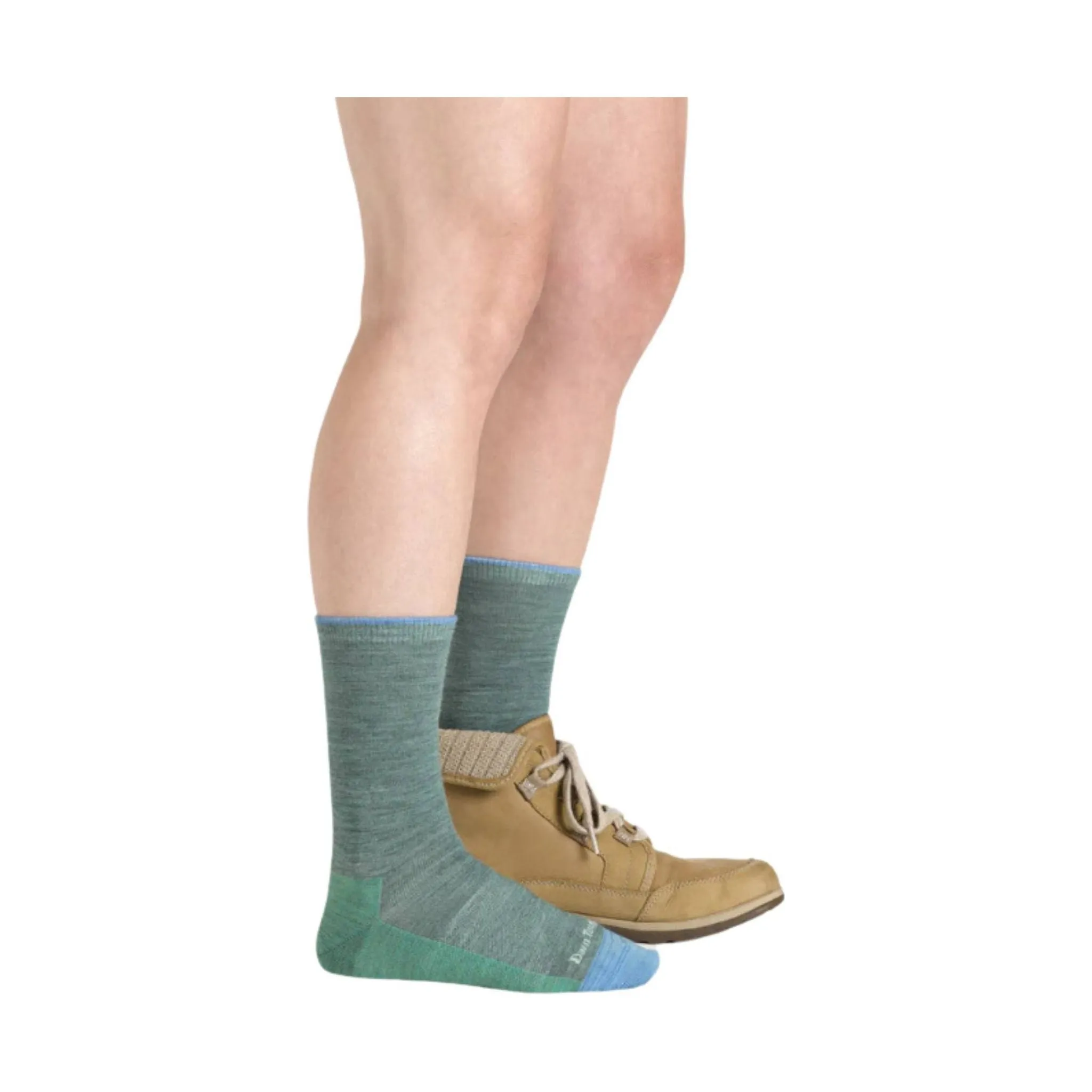 Darn Tough Vermont Women's Solid Basic Crew Lightweight Lifestyle Sock - Seafoam