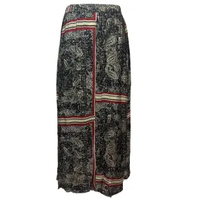 Diega Paisley Print A Line Silk Mix Maxi Skirt S