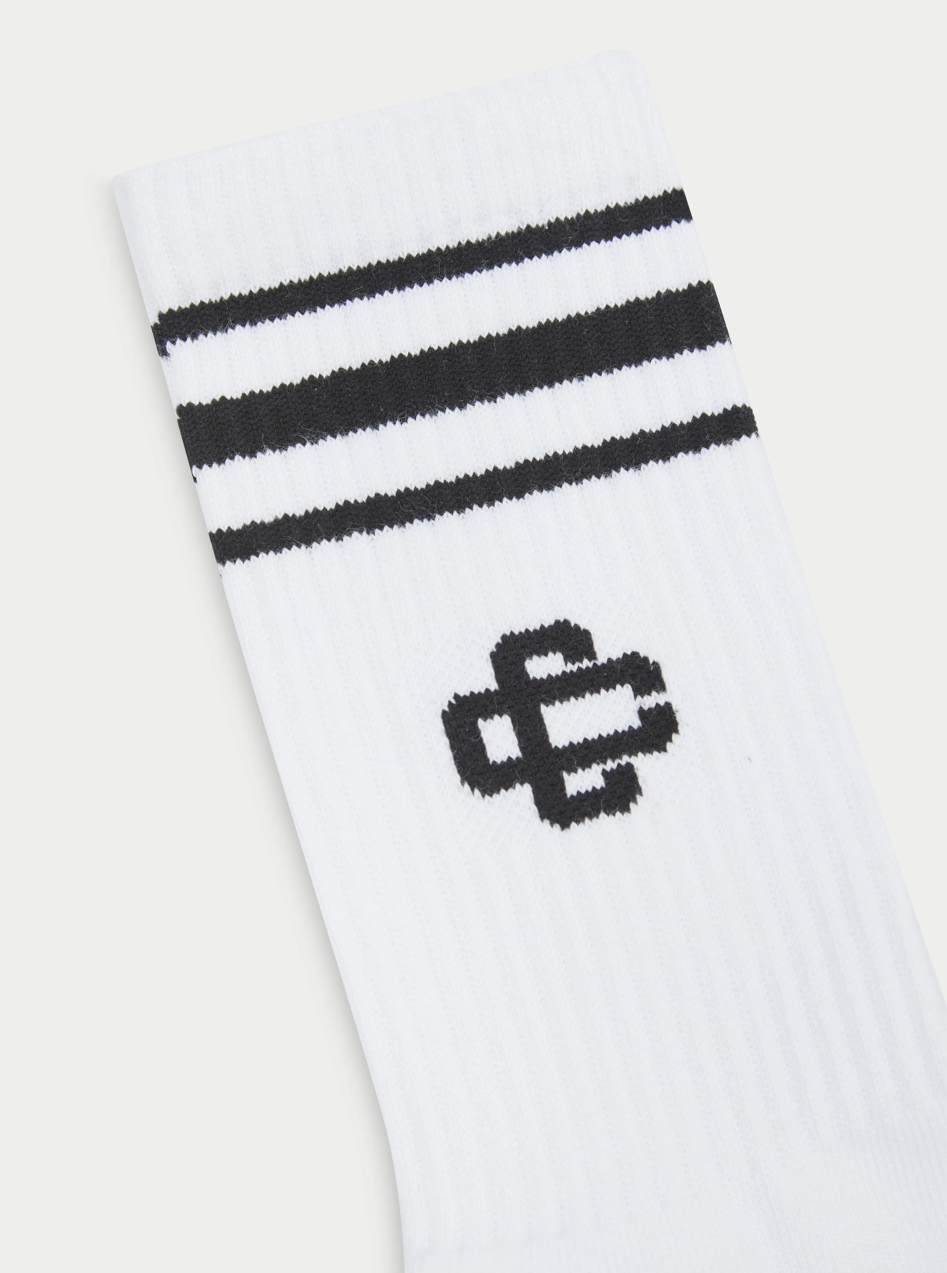 EMBLEM STRIPE SPORTS SOCK - BLACK