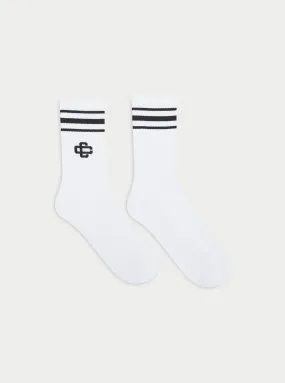 EMBLEM STRIPE SPORTS SOCK - BLACK