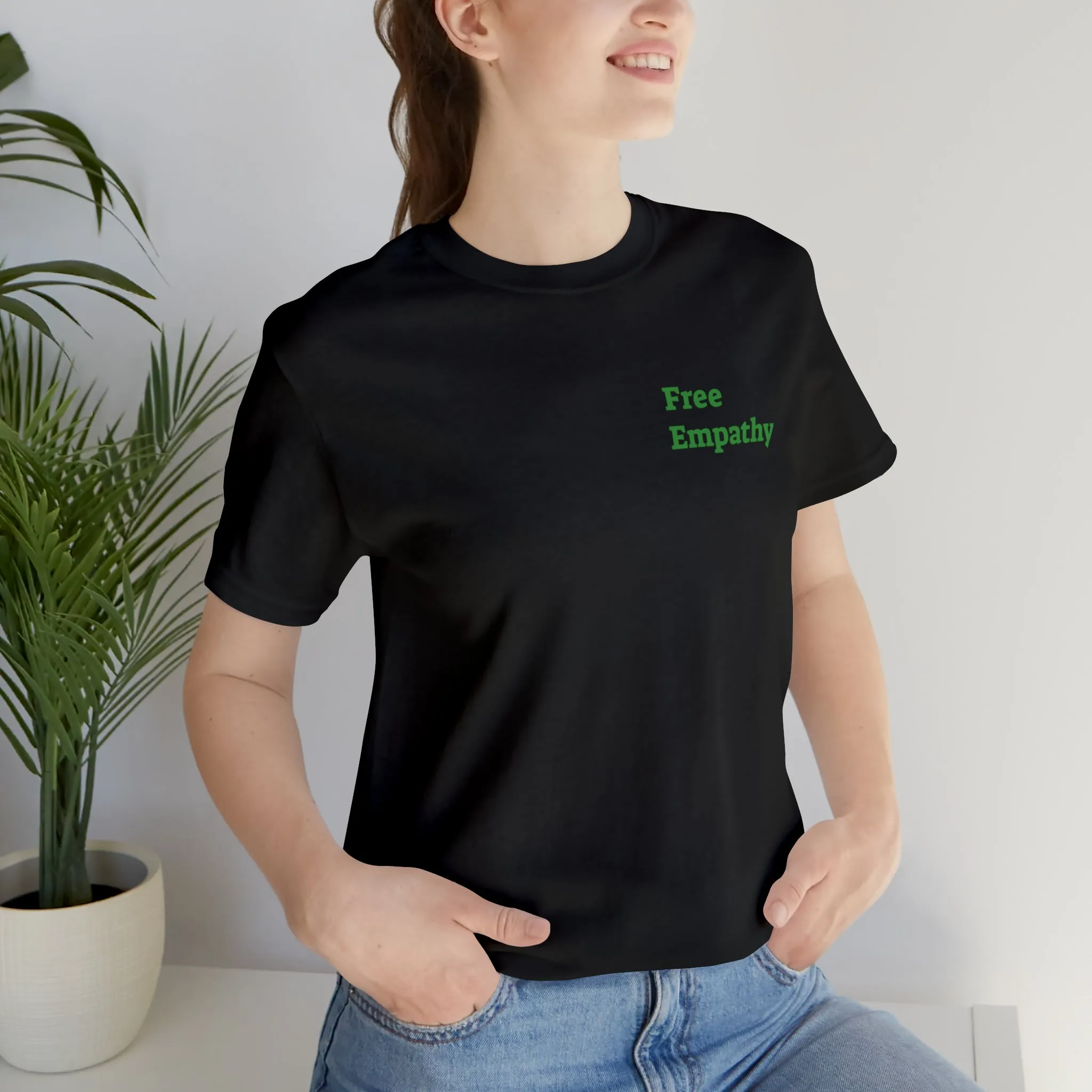 Empathy is Free Unisex Jersey Short Sleeve Tee, QR Code T-shirt, Hidden Message t-shirt, Positive T-shirt, Empowering T-shirt