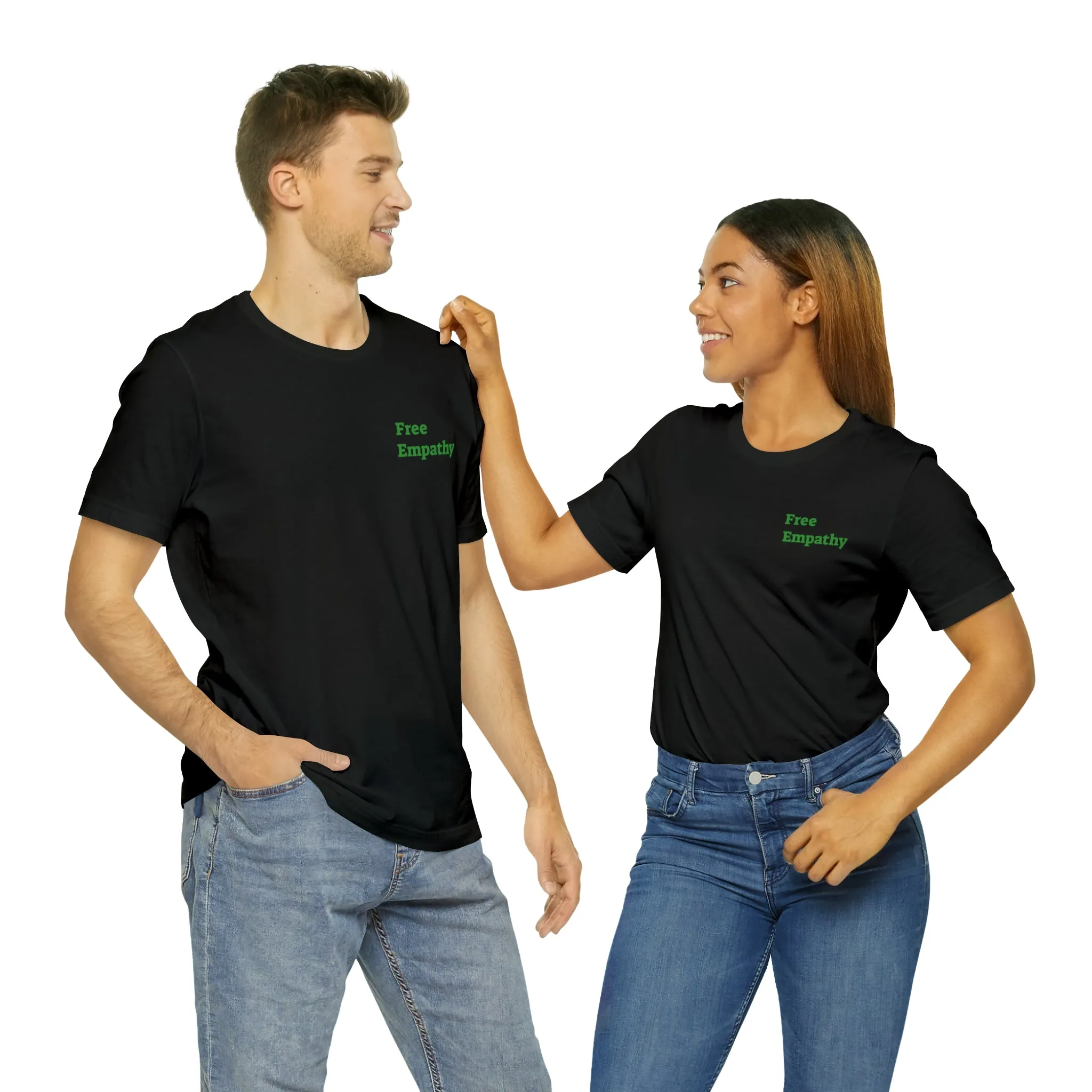 Empathy is Free Unisex Jersey Short Sleeve Tee, QR Code T-shirt, Hidden Message t-shirt, Positive T-shirt, Empowering T-shirt