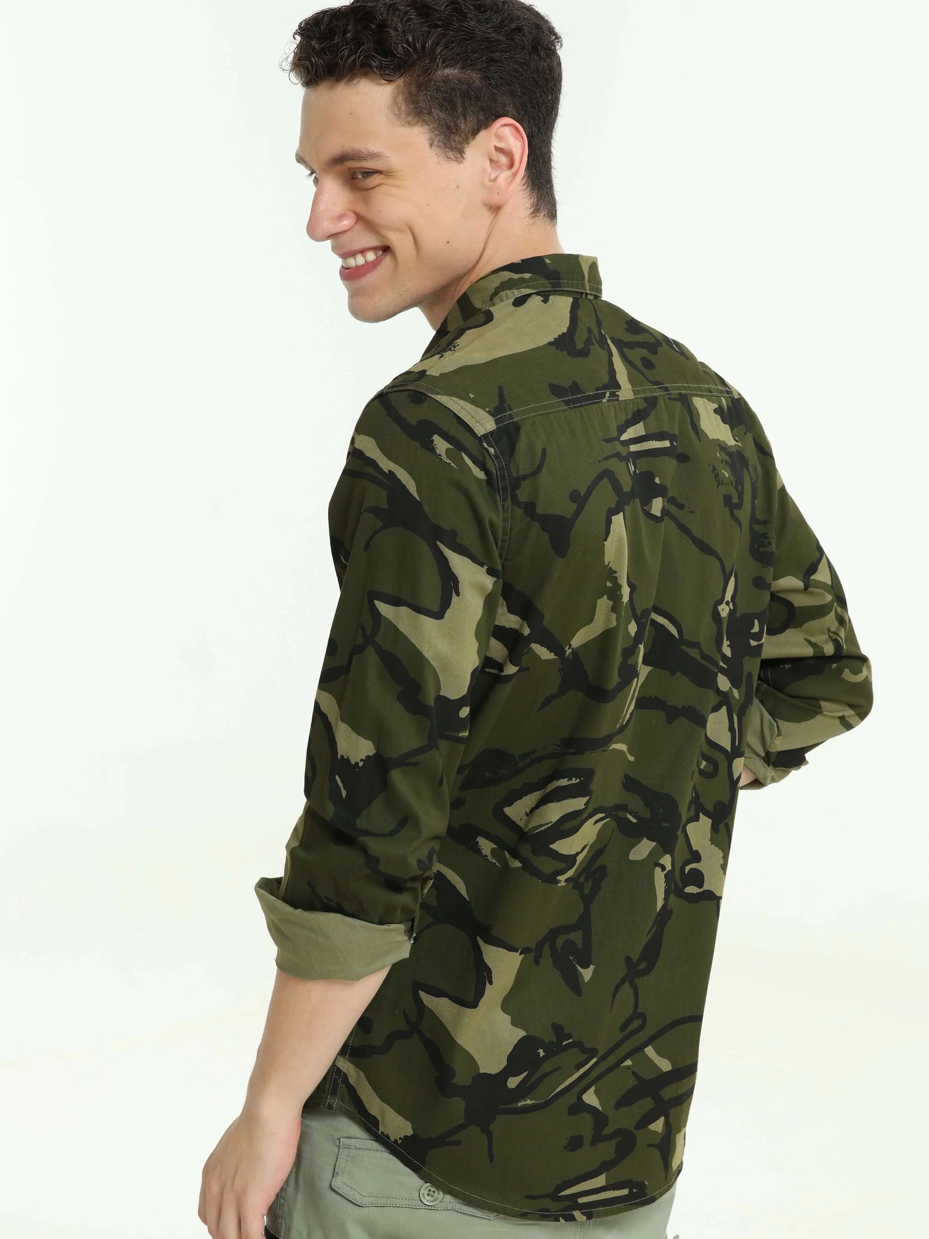 ETLS/72 Camo Cargo military green shirt