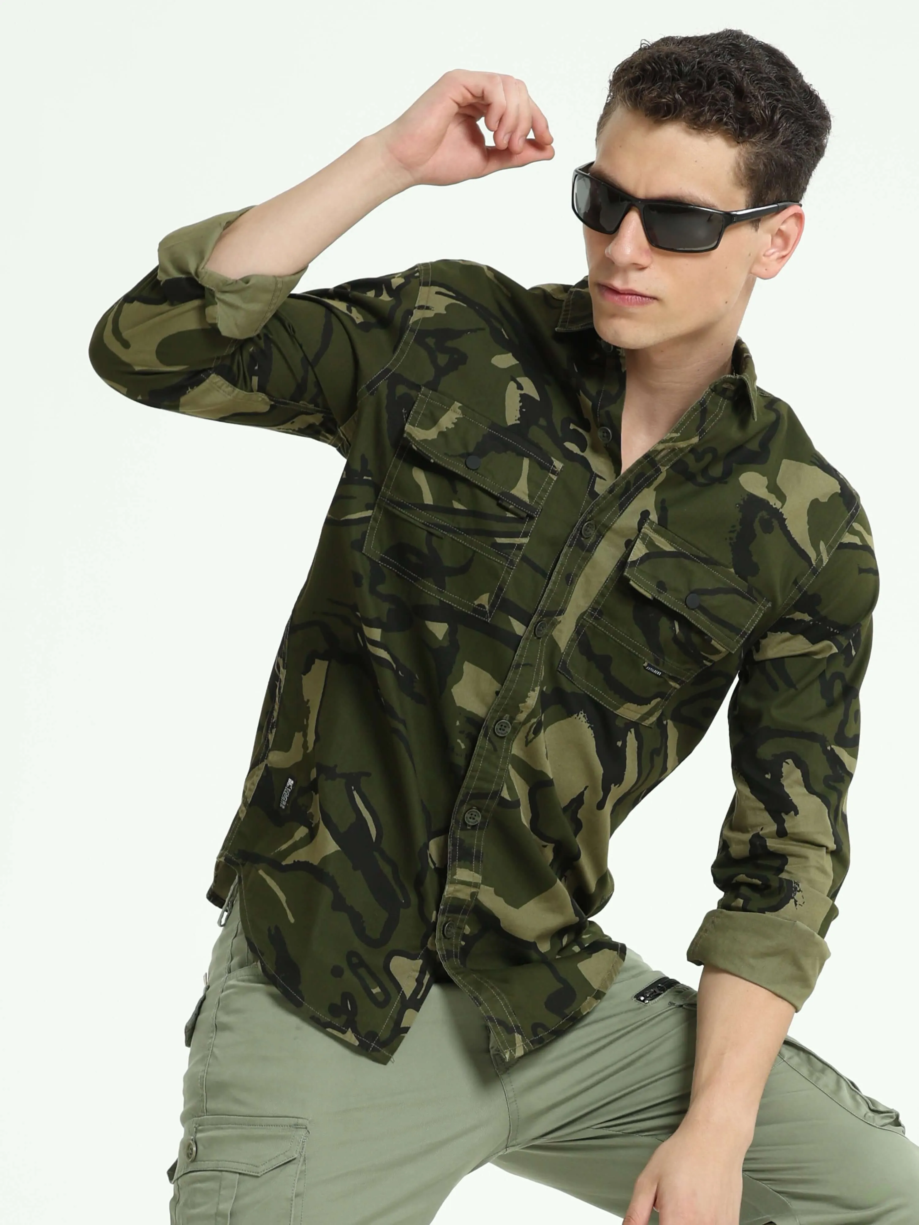 ETLS/72 Camo Cargo military green shirt