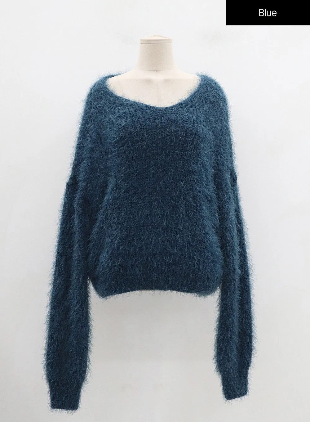 Faux Fur V-Neck Sweater OD21