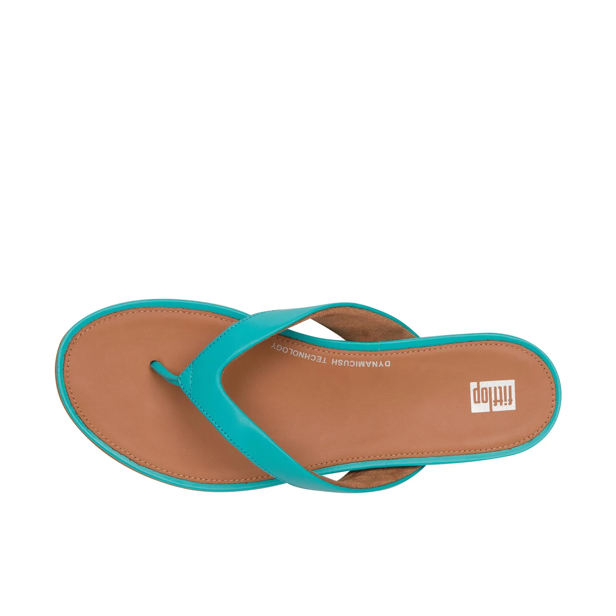 FitFlop Womens Gracie Leather Flip-Flops Tahiti Blue