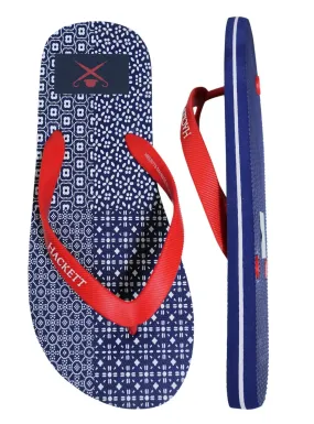 Hackett London Quad Print Mens Navy Flip-Flops