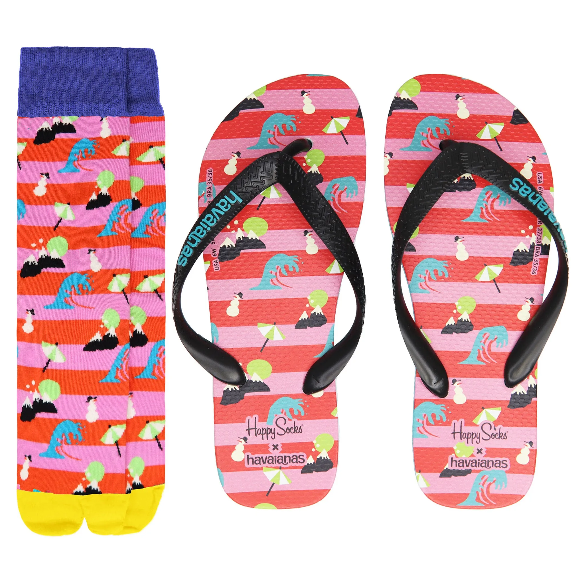 Havaianas x Happy Socks Pink Womens Flip-Flops