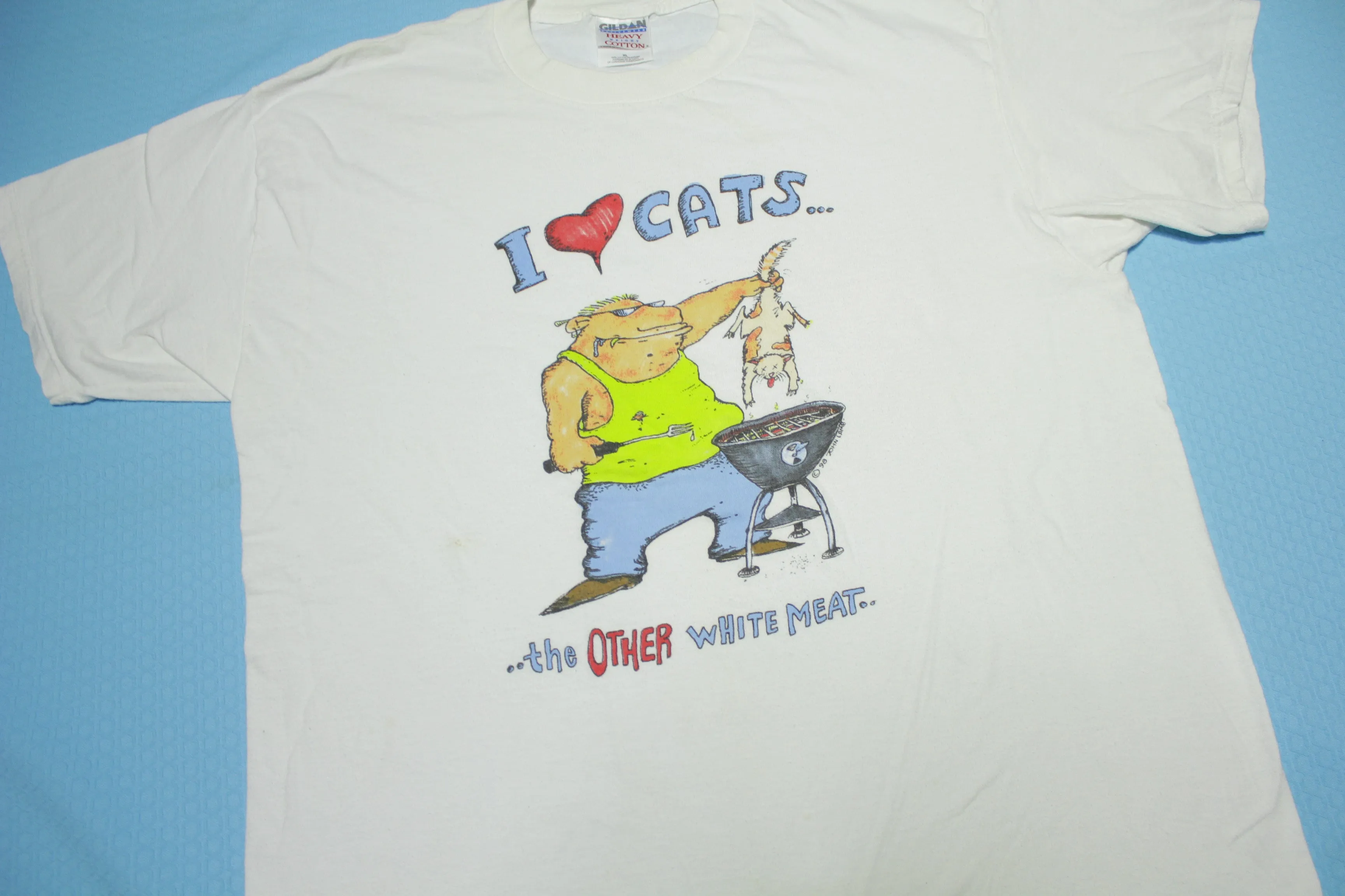 I Love Cats Vintage 1998 The Other White Meat 90's Offensive Humor Gildan T-Shirt