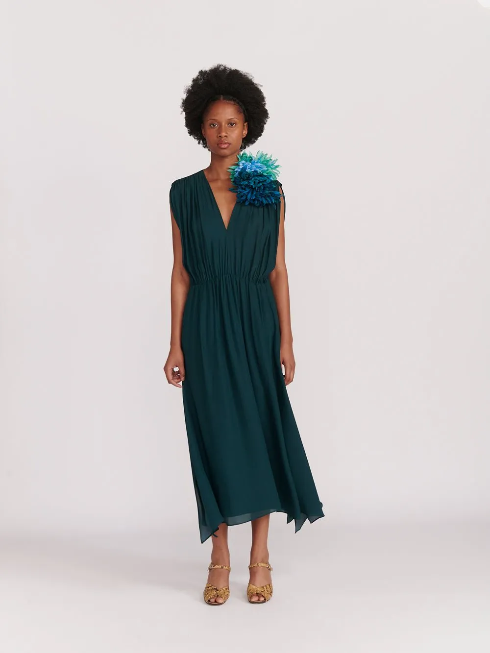 INDRESS - Dress Citron in Forest Green