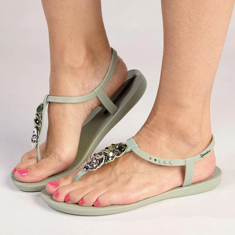 Ipanema Abby Glam Thong Sandals - Green