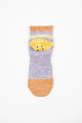 Ivy Rainbowy Happy Heel Short Socks Purple