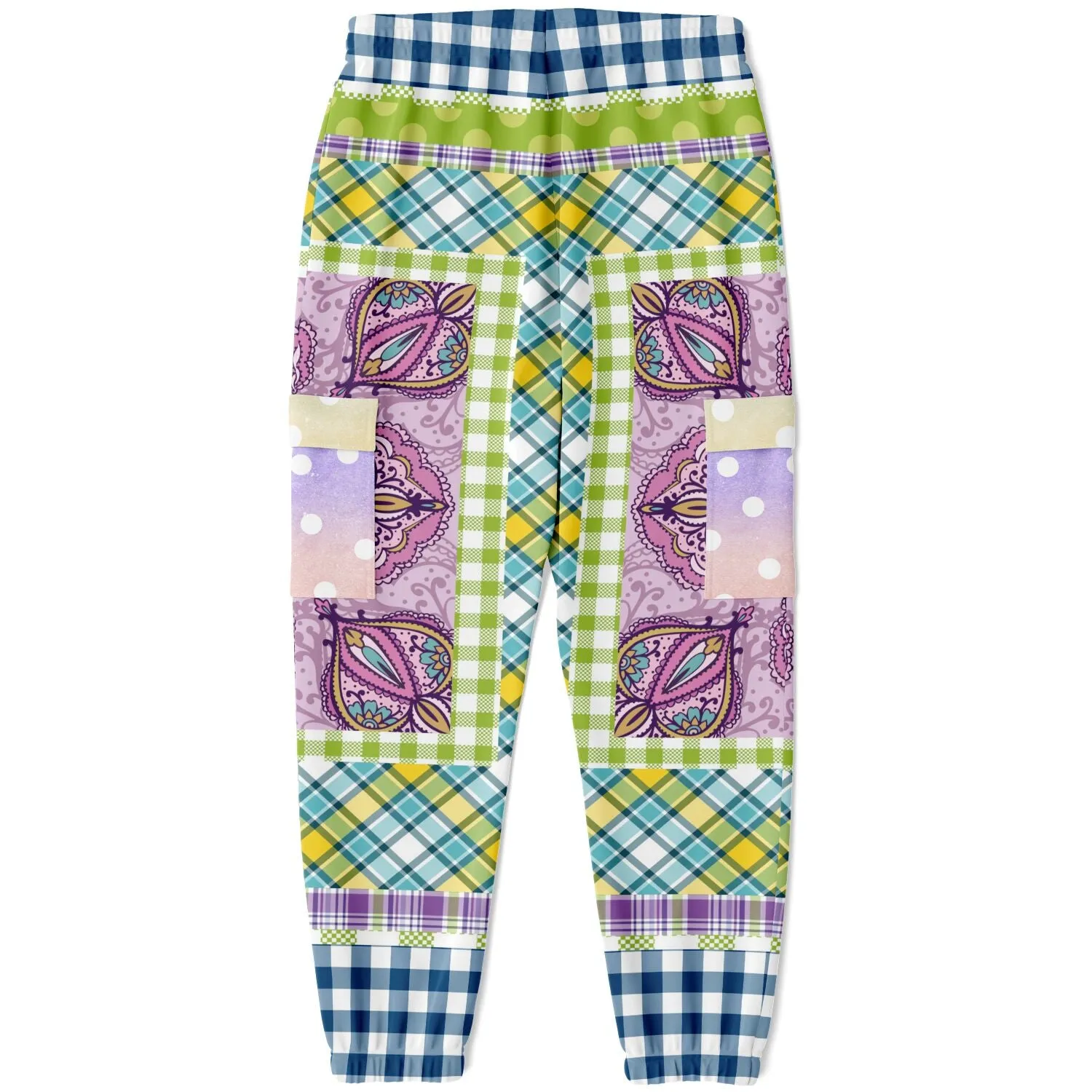 Kaleido-Scape Purple Plaid Unisex Cargo Sweats