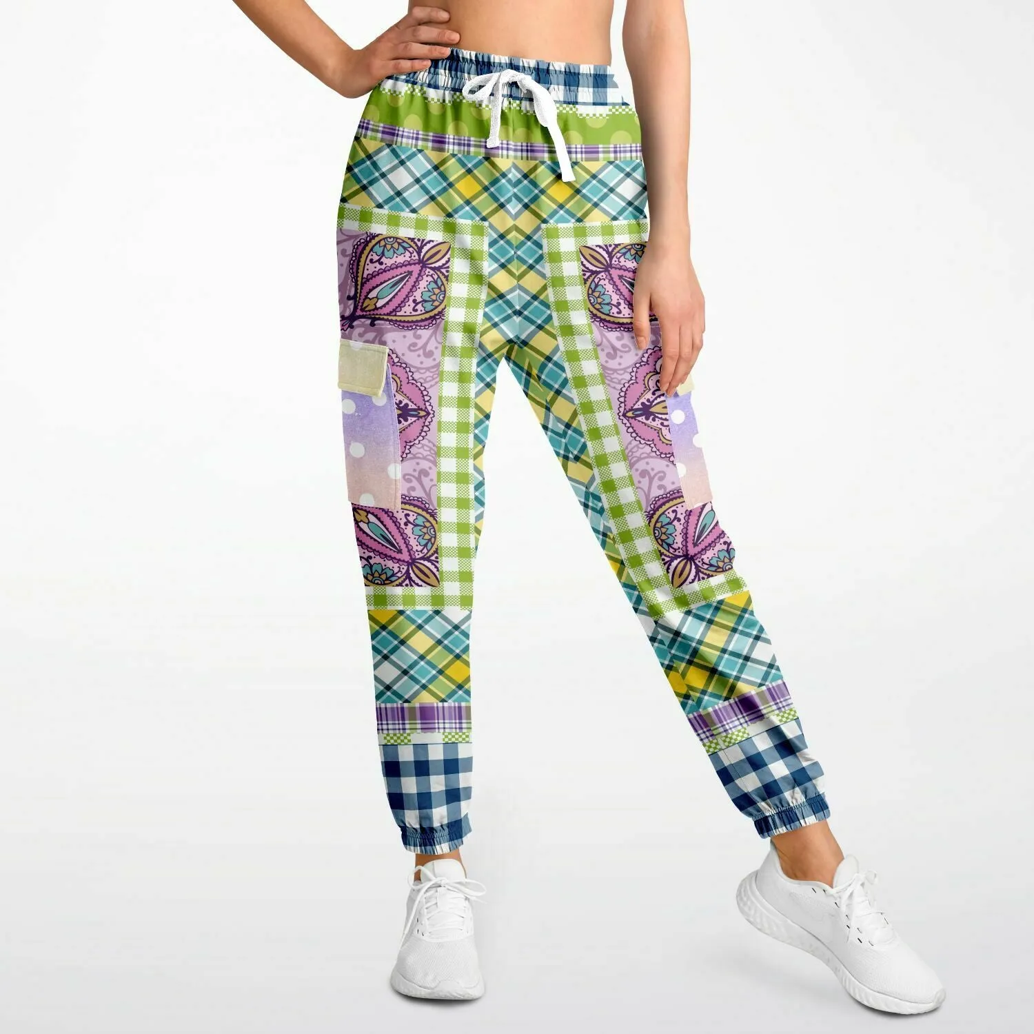 Kaleido-Scape Purple Plaid Unisex Cargo Sweats