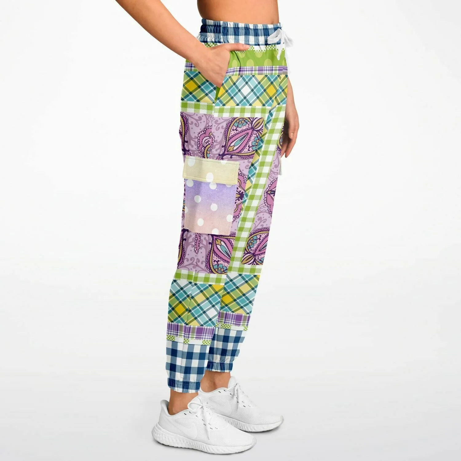 Kaleido-Scape Purple Plaid Unisex Cargo Sweats