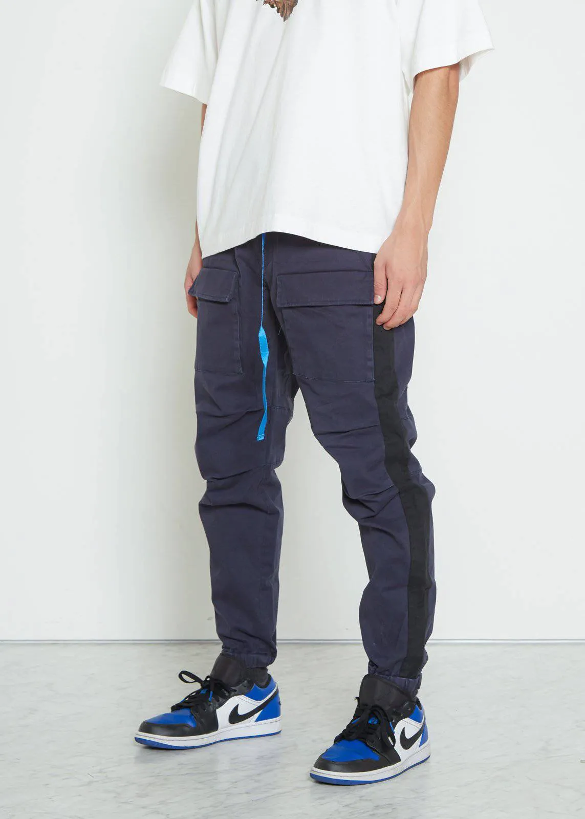 Konus Men's Woven Jogger with Tape in Navy