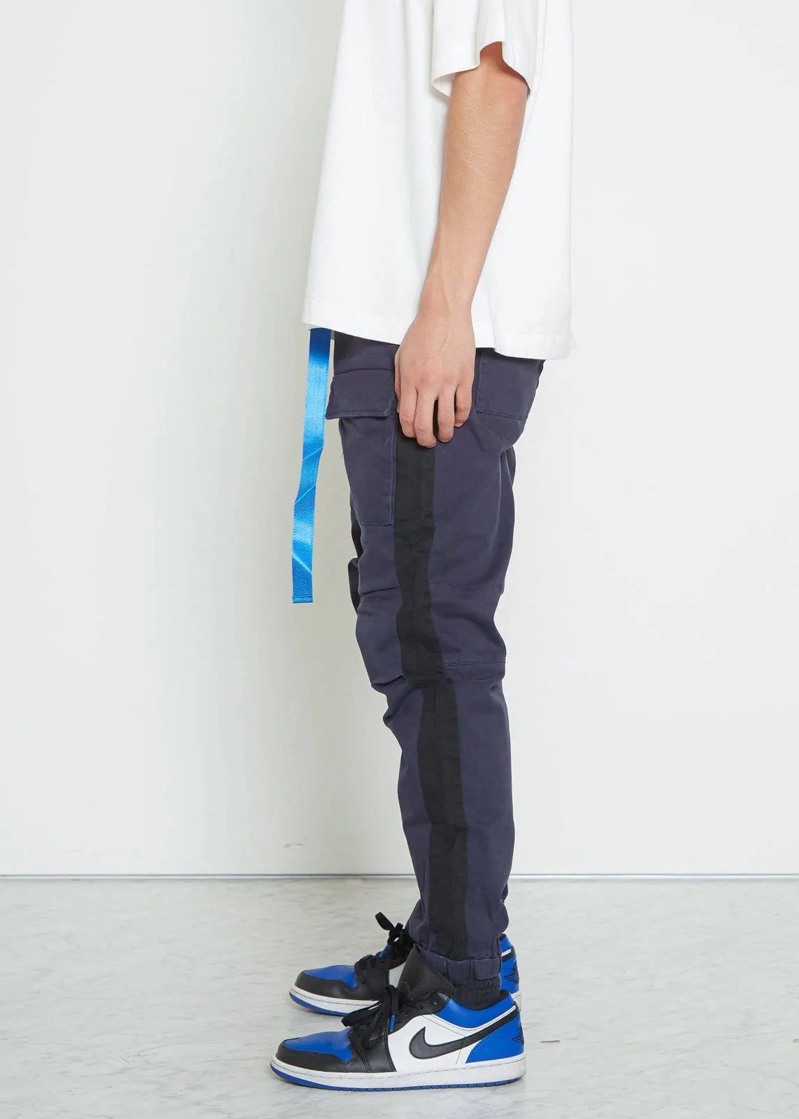 Konus Men's Woven Jogger with Tape in Navy