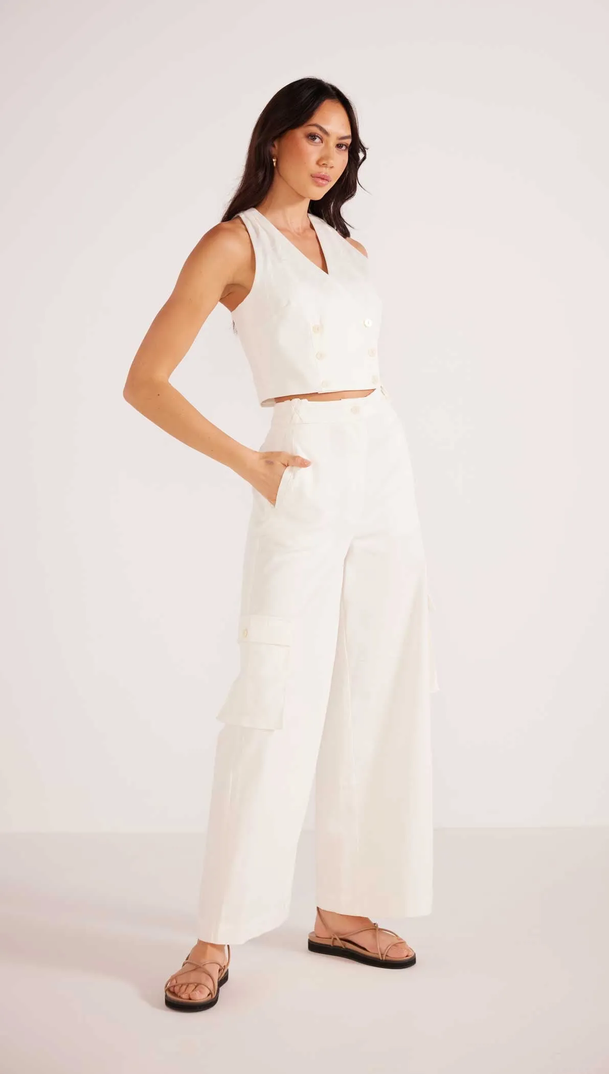 Lottie Halter Neck Vest | White