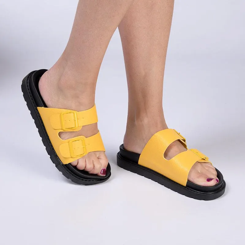 Madison Crystal Platform Sandals - Yellow