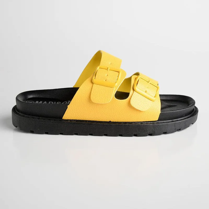 Madison Crystal Platform Sandals - Yellow