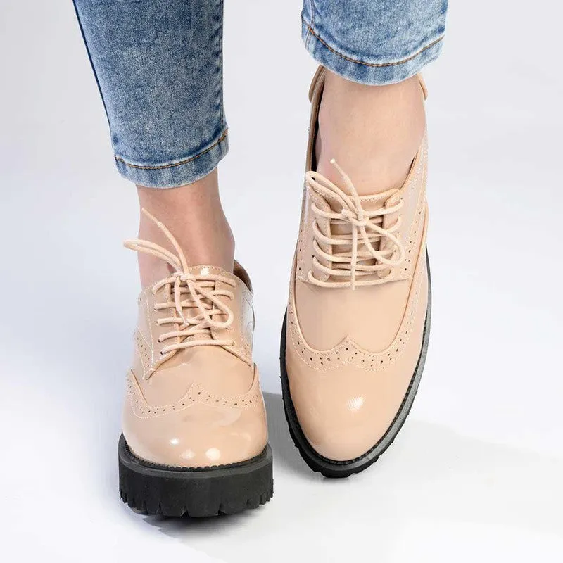 Madison Penelope Lace Up Shoe - Nude